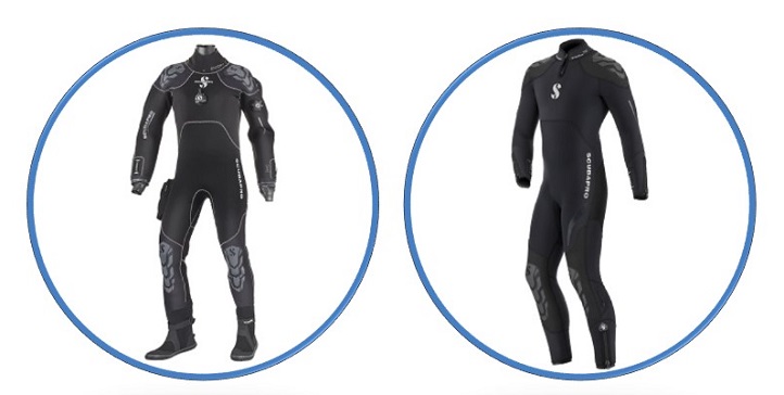 SCUBAPRO Exodry Drysuit 4mm and Everflex Wetsuit 7/5mm