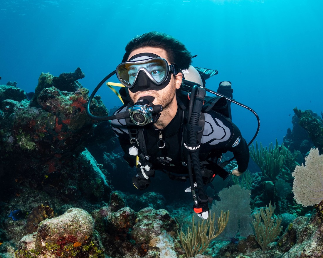 Diver with Scuba Regulator