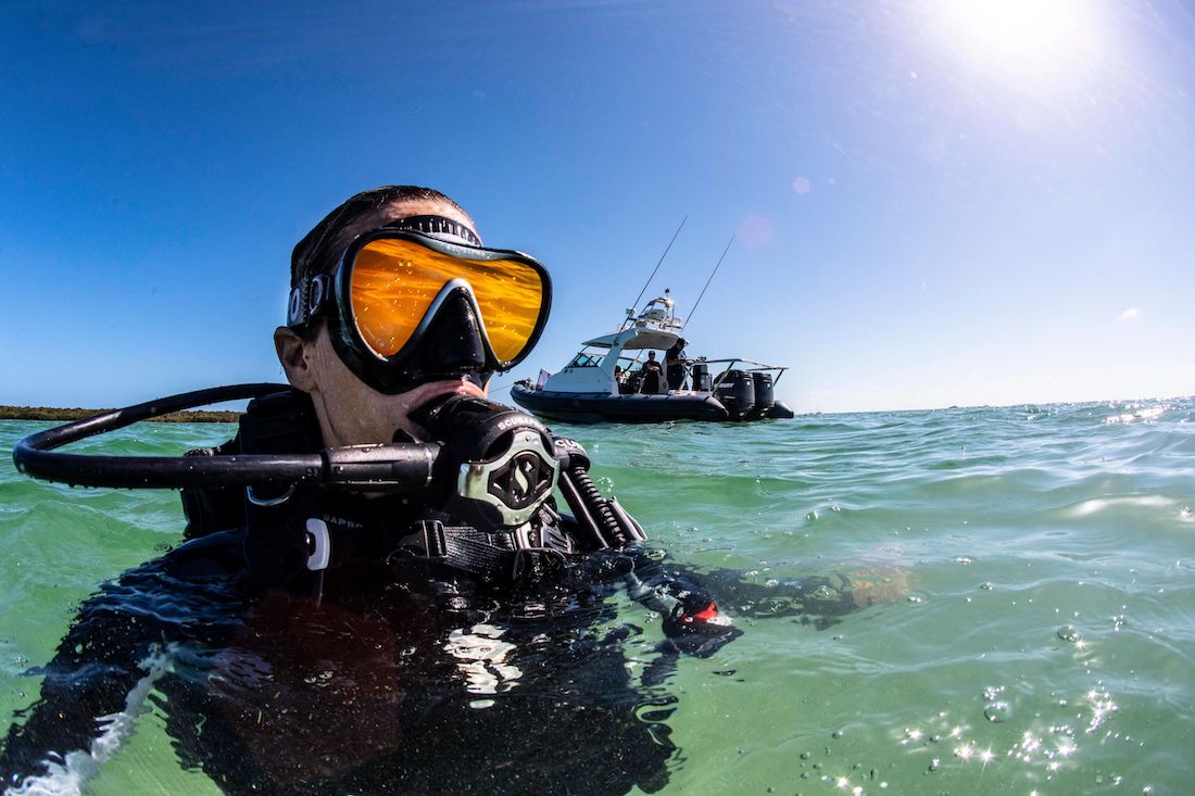 Scuba Diver Surfacing