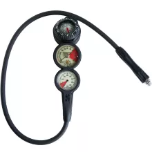 3-Gauge In-line Dive Console w/ FS-2 Compass, Pgbar Dgm